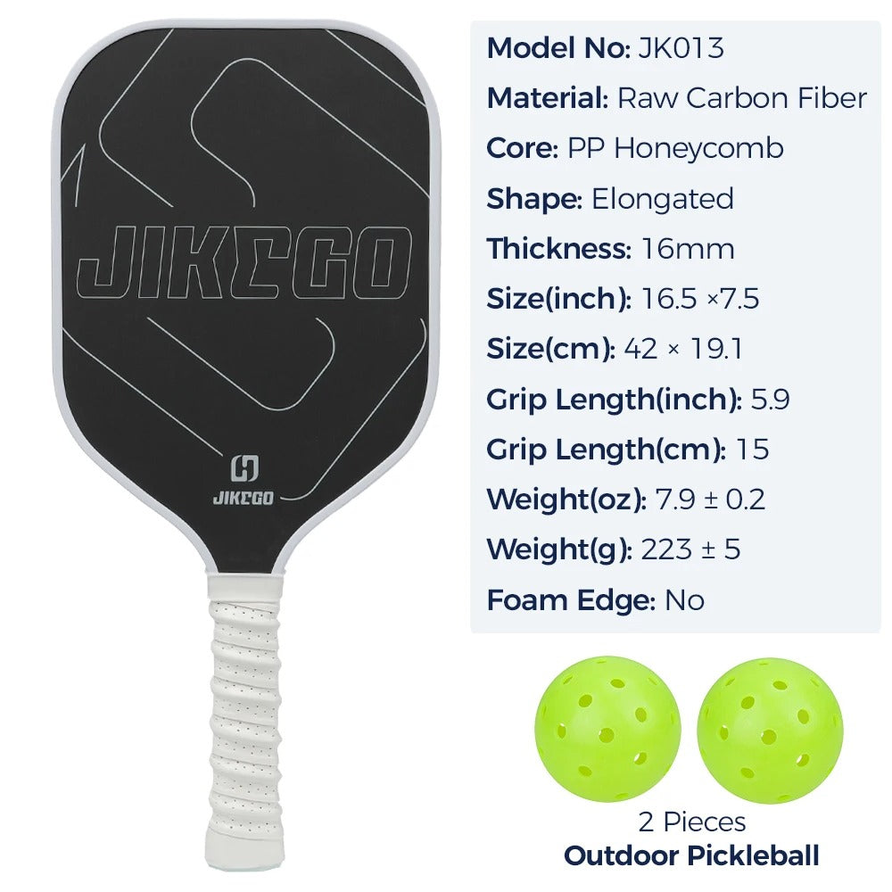 JIKEGO Raw Carbon Fiber Pickleball Paddle